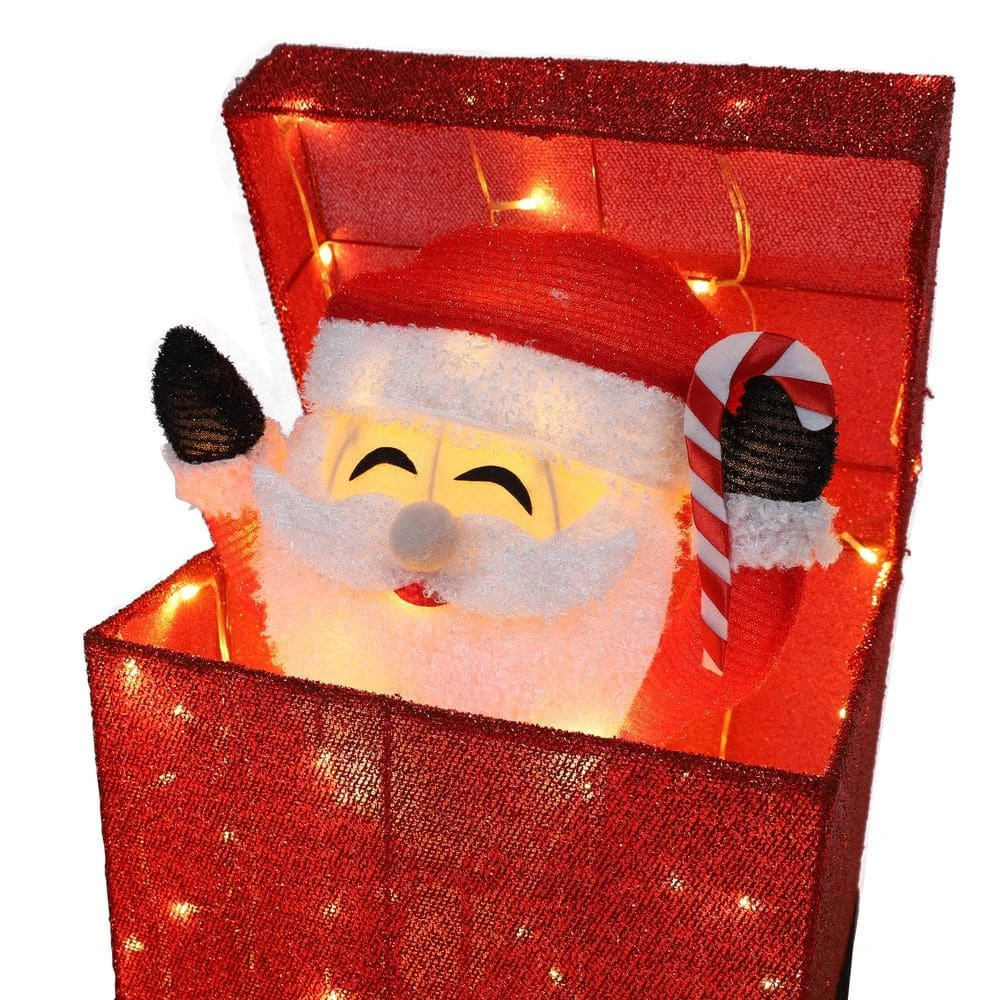 27 In. 3D Animated Santa Claus In Gift Box Outdoor Christmas Yard Decoration Warm White LED Lights 13 27 In. 3D Animated Santa Claus In Gift Box Outdoor Christmas Yard Decoration Warm White LED Lights - Image 13
