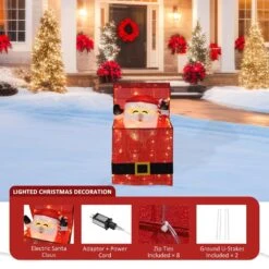 27 In. 3D Animated Santa Claus In Gift Box Outdoor Christmas Yard Decoration Warm White LED Lights 20 27 In. 3D Animated Santa Claus In Gift Box Outdoor Christmas Yard Decoration Warm White LED Lights -Northlight Shop veikous christmas yard decorations pg0403 23 4f 1000