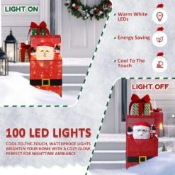 27 In. 3D Animated Santa Claus In Gift Box Outdoor Christmas Yard Decoration Warm White LED Lights 18 27 In. 3D Animated Santa Claus In Gift Box Outdoor Christmas Yard Decoration Warm White LED Lights -Northlight Shop veikous christmas yard decorations pg0403 23 77 1000