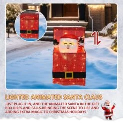 27 In. 3D Animated Santa Claus In Gift Box Outdoor Christmas Yard Decoration Warm White LED Lights 14 27 In. 3D Animated Santa Claus In Gift Box Outdoor Christmas Yard Decoration Warm White LED Lights -Northlight Shop veikous christmas yard decorations pg0403 23 e1 1000