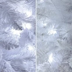 6.5 Ft. Pre-Lit LED Pencil Slim Artificial Christmas Tree With Cool White Light, White -Northlight Shop veikous pre lit christmas trees hp1001 15wh fa 1000