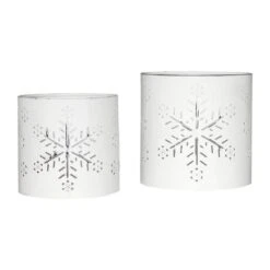 Seasons Crest Antique White Christmas Snowflake Votive Candle Holder (Set Of 2) 8 Seasons Crest Antique White Christmas Snowflake Votive Candle Holder (Set Of 2) -Northlight Shop vhc brands christmas candles 85310 4f 1000