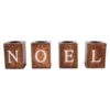 Seasons Crest Wooden Christmas Tealight Holders NOEL Cube (Set Of 4) 13 Seasons Crest Wooden Christmas Tealight Holders NOEL Cube (Set Of 4) -Northlight Shop vhc brands christmas candles 85490 64 1000