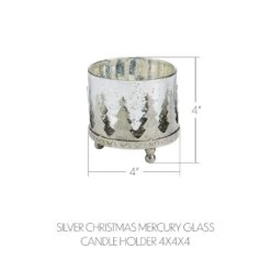 4 Inch Silver Christmas Mercury Glass Candle Holder -Northlight Shop vhc brands christmas candles 90124 4f 1000