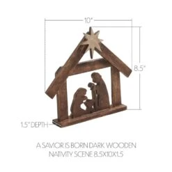 8.5 In. Dark Wooden Christmas Nativity Scene -Northlight Shop vhc brands christmas figurines 90105 4f 1000
