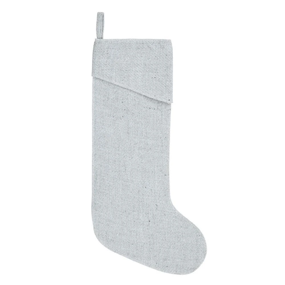 20 In. Viscose/Wool Blend Tinsley Nickel Grey Farmhouse Christmas Decor Stocking 1 20 In. Viscose/Wool Blend Tinsley Nickel Grey Farmhouse Christmas Decor Stocking