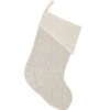 15 In. Cotton/Metallic Thread Ingrid Ash Grey Farmhouse Christmas Decor Stocking