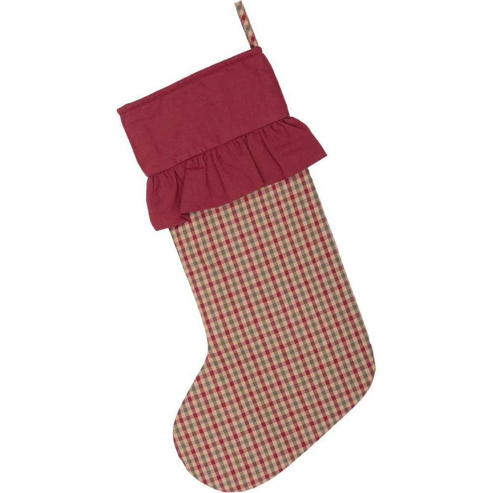 20 In. Jonathan Plaid Natural Tan Traditional Christmas Decor Stocking 2 20 In. Jonathan Plaid Natural Tan Traditional Christmas Decor Stocking - Image 2