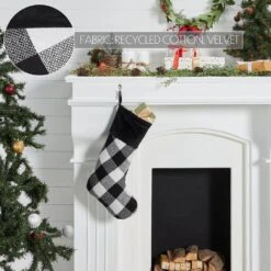 20 In. Annie Black Check Farmhouse Christmas Stocking 7 20 In. Annie Black Check Farmhouse Christmas Stocking -Northlight Shop vhc brands christmas stockings 84099 1f 1000