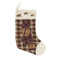15 In. Truman Moss Green Rustic Christmas Decor Fly Fishing Stocking
