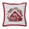12 In. X 12 In. Candy Cane Cottage Christmas Throw Pillow -Northlight Shop vhc brands christmas textiles 85503 64 1000