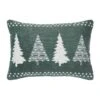 10 In. X 14 In. Green Christmas Trees Green Velvet Decorative Throw Pillow