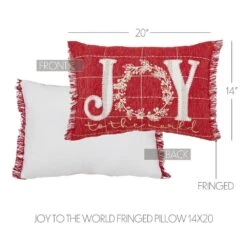 14x20 Joy To The World Fringed Pillow -Northlight Shop vhc brands christmas textiles 89893 4f 1000