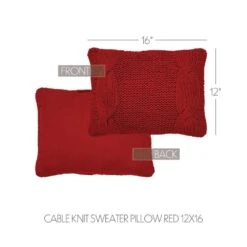 12x16 Cable Knit Sweater Pillow Red -Northlight Shop vhc brands christmas textiles 89898 4f 1000