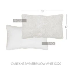 12x20 Cable Knit Sweater Pillow White -Northlight Shop vhc brands christmas textiles 89899 4f 1000