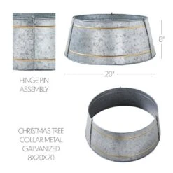 Seasons Crest 20 In. Galvanized Silver Metal Christmas Tree Collar -Northlight Shop vhc brands christmas tree collars 85437 44 1000