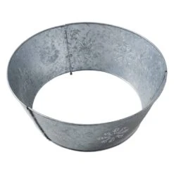 Seasons Crest 20 In. Galvanized Silver Snowflake Metal Christmas Tree Collar -Northlight Shop vhc brands christmas tree collars 85442 1f 1000