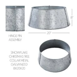 Seasons Crest 20 In. Galvanized Silver Snowflake Metal Christmas Tree Collar -Northlight Shop vhc brands christmas tree collars 85442 44 1000