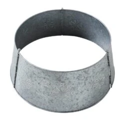 Seasons Crest 20 In. Galvanized Silver Snowflake Metal Christmas Tree Collar -Northlight Shop vhc brands christmas tree collars 85442 4f 1000