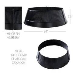 Seasons Crest 24 In. Charcoal Metal Christmas Tree Collar -Northlight Shop vhc brands christmas tree collars 85443 44 1000