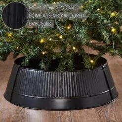 Seasons Crest 24 In. Charcoal Metal Christmas Tree Collar -Northlight Shop vhc brands christmas tree collars 85443 fa 1000