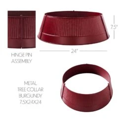 Seasons Crest 24 In. Burgundy Metal Christmas Tree Collar -Northlight Shop vhc brands christmas tree collars 85444 44 1000