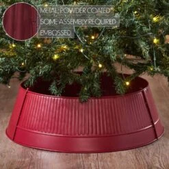 Seasons Crest 24 In. Burgundy Metal Christmas Tree Collar -Northlight Shop vhc brands christmas tree collars 85444 fa 1000