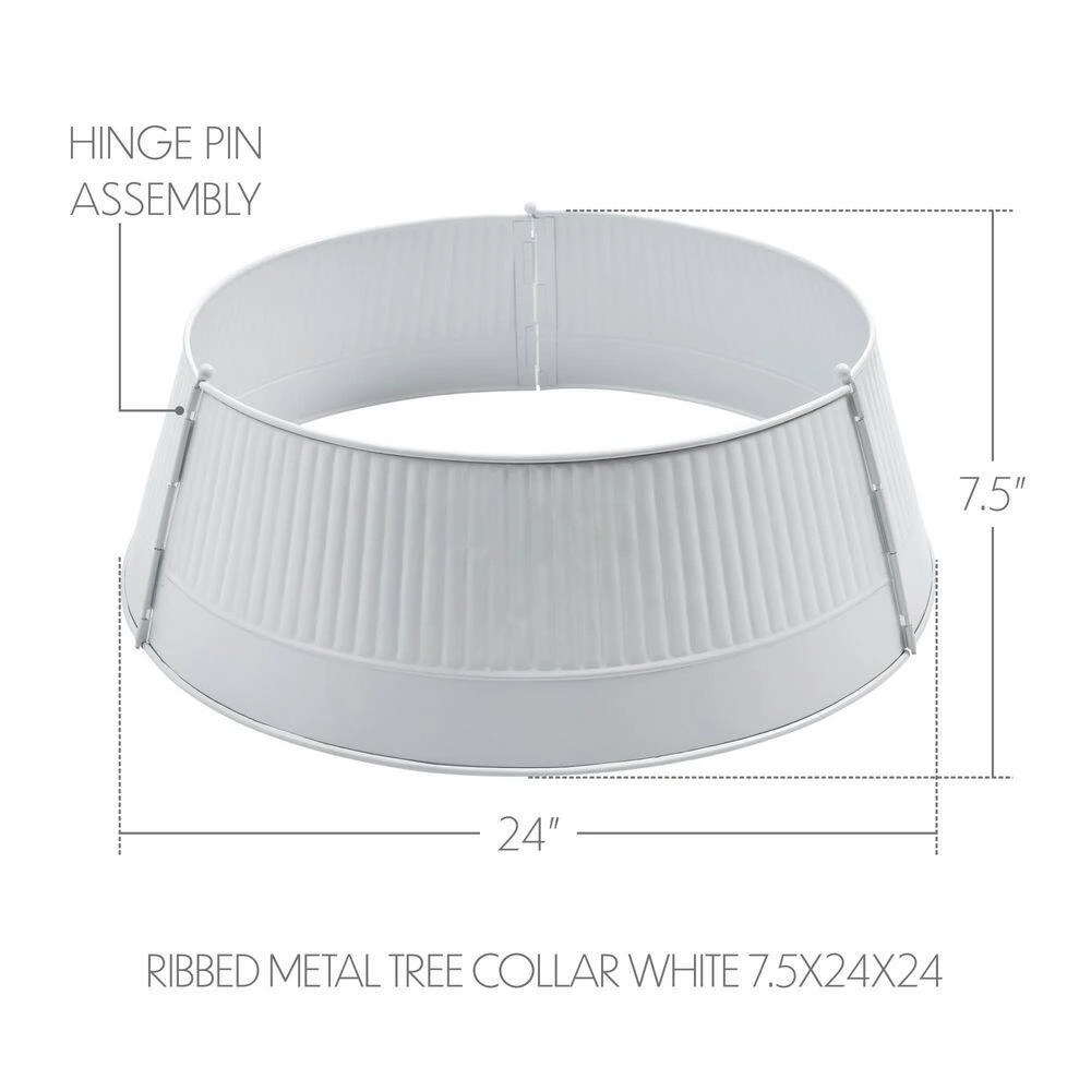 Ribbed 24 In. D White Metal Tree Collar 3 Ribbed 24 In. D White Metal Tree Collar - Image 3
