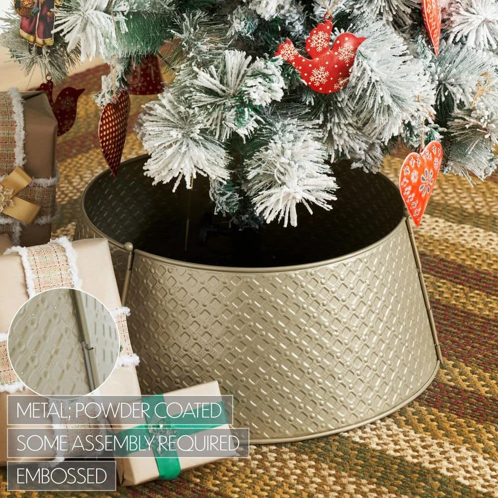 Lattice 20 In. D Antique Gold Metal Tree Collar 4 Lattice 20 In. D Antique Gold Metal Tree Collar - Image 4