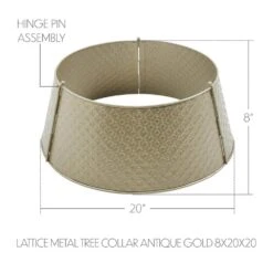 Lattice 20 In. D Antique Gold Metal Tree Collar 6 Lattice 20 In. D Antique Gold Metal Tree Collar -Northlight Shop vhc brands christmas tree collars 90064 4f 1000