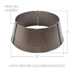Lattice 20 In. D Bronze Metal Tree Collar -Northlight Shop vhc brands christmas tree collars 90065 4f 1000