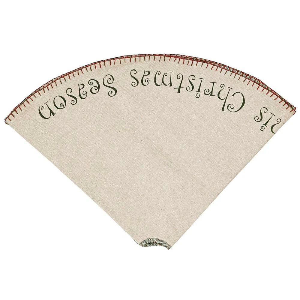 48 In. Cotton Tidings Light Khaki Tan Traditional Christmas Decor Tree Skirt 2 48 In. Cotton Tidings Light Khaki Tan Traditional Christmas Decor Tree Skirt - Image 2