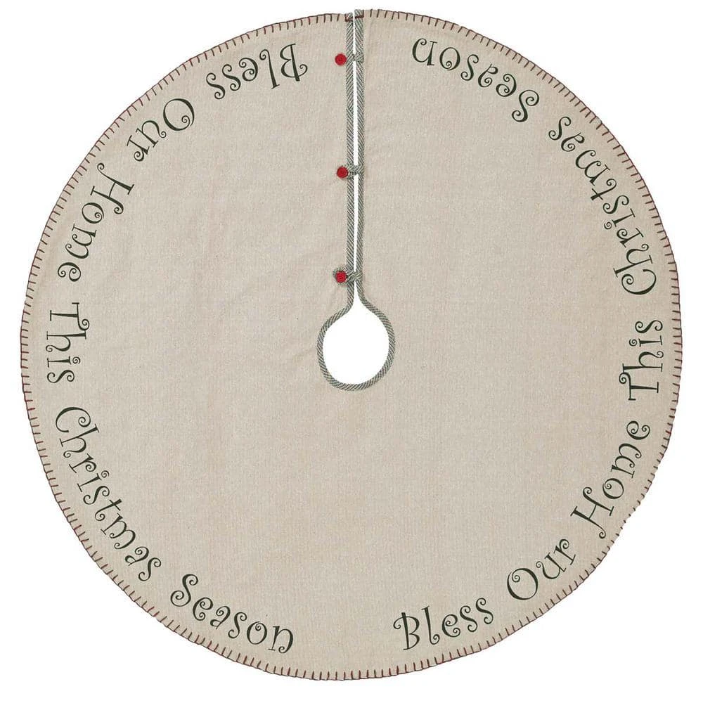 48 In. Cotton Tidings Light Khaki Tan Traditional Christmas Decor Tree Skirt 1 48 In. Cotton Tidings Light Khaki Tan Traditional Christmas Decor Tree Skirt