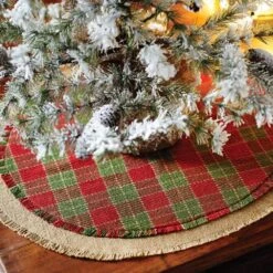 21 In. Robert Barn Red Rustic Christmas Decor Mini Tree Skirt 8 21 In. Robert Barn Red Rustic Christmas Decor Mini Tree Skirt -Northlight Shop vhc brands christmas tree skirts 28792 44 1000