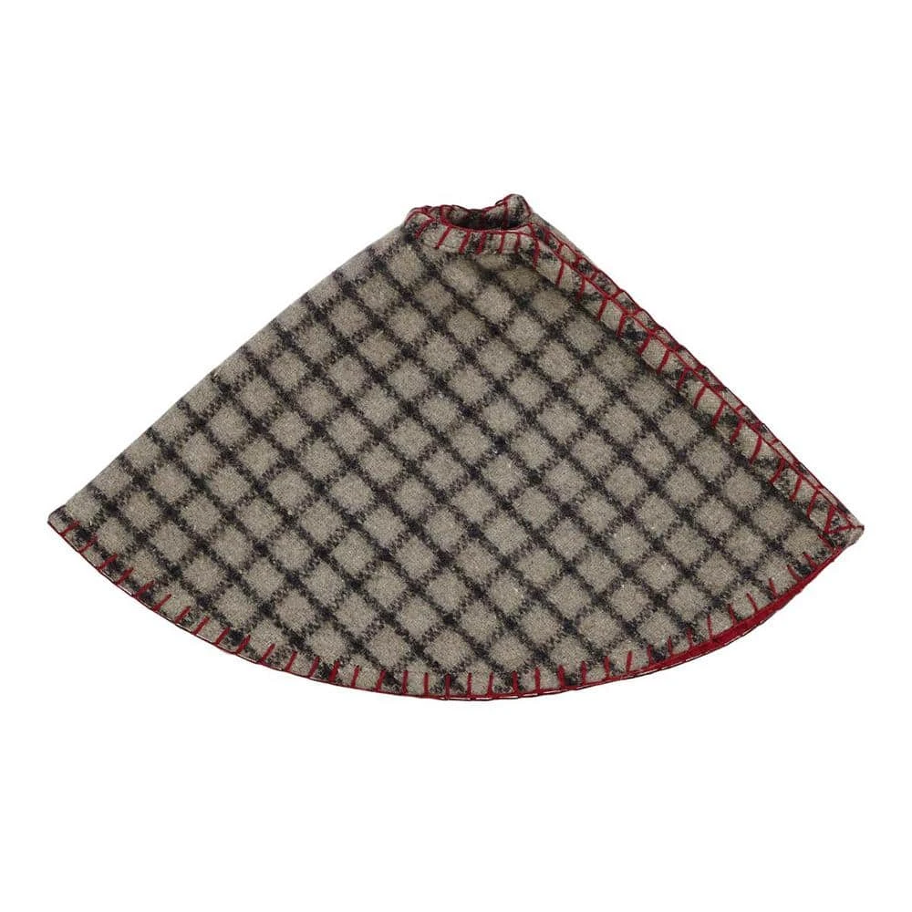 21 In. Weston Slate Grey Traditional Christmas Decor Mini Tree Skirt 3 21 In. Weston Slate Grey Traditional Christmas Decor Mini Tree Skirt - Image 3