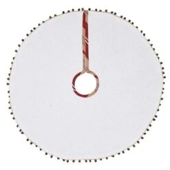 21 In. Vintage Stripe Candy Apple Red Farmhouse Christmas Decor Mini Tree Skirt 4 21 In. Vintage Stripe Candy Apple Red Farmhouse Christmas Decor Mini Tree Skirt -Northlight Shop vhc brands christmas tree skirts 31983 c3 1000