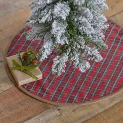 21 In. Gavin Cherry Red Rustic Christmas Decor Mini Tree Skirt -Northlight Shop vhc brands christmas tree skirts 32050 31 1000