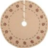48 In. Jute Burlap Poinsettia Natural Tan Holiday Decor Tree Skirt -Northlight Shop vhc brands christmas tree skirts 42565 64 1000