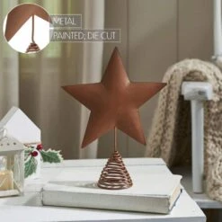 10.6 Inch Rust Christmas Tree Topper-Metal Star Design -Northlight Shop vhc brands christmas tree toppers 90038 1f 1000