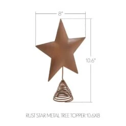 10.6 Inch Rust Christmas Tree Topper-Metal Star Design -Northlight Shop vhc brands christmas tree toppers 90038 4f 1000