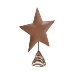 10.6 Inch Rust Christmas Tree Topper-Metal Star Design