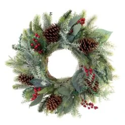 24 In. Artificial Winter Frost Wreath
