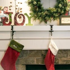 Brown Mantle Garland And Stocking Holder -Northlight Shop village lighting company stocking holders v 20530 44 1000