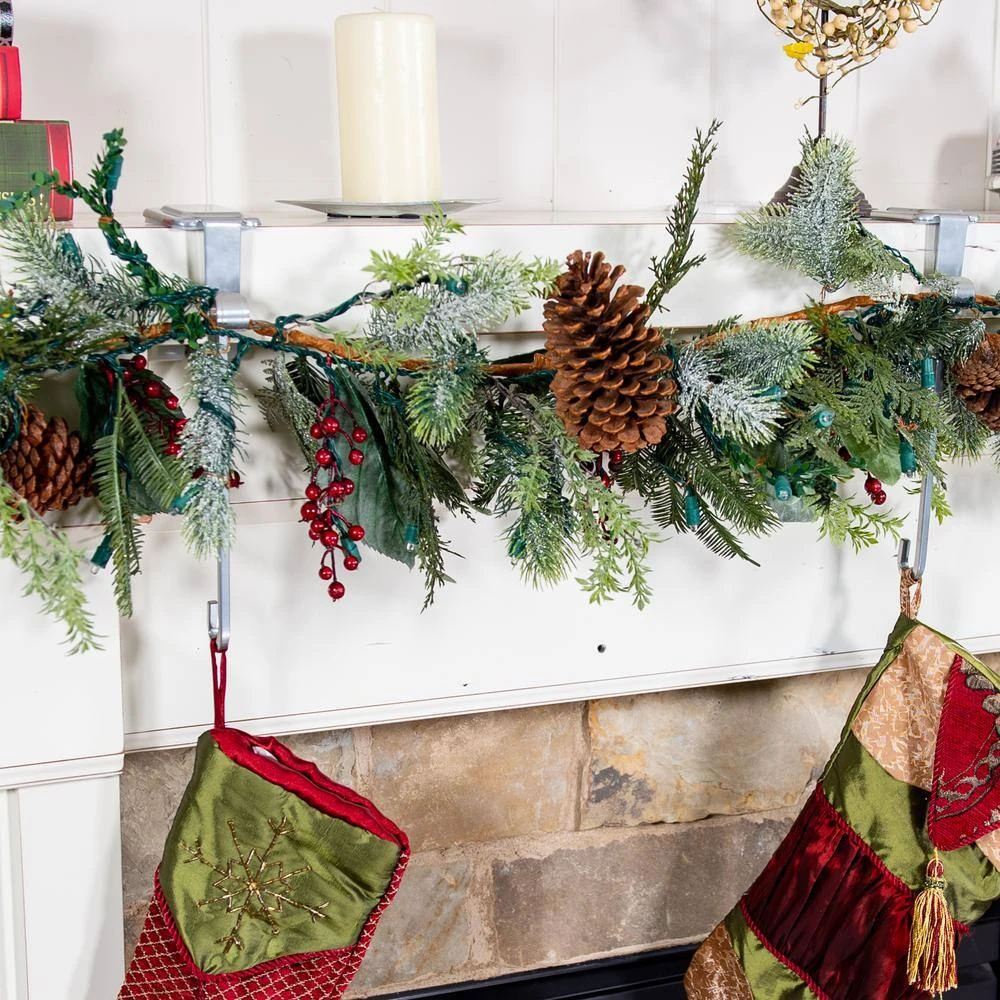 Silver Mantle Garland And Stocking Holder 9 Silver Mantle Garland And Stocking Holder - Image 9