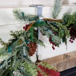 Silver Mantle Garland And Stocking Holder 16 Silver Mantle Garland And Stocking Holder -Northlight Shop village lighting company stocking holders v 20530 slv fa 1000