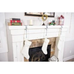 Silver Mantle Garland And Stocking Holder (3-Pack) -Northlight Shop village lighting company stocking holders v 20530 slv rs3 1f 1000