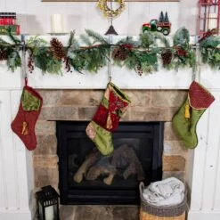 Silver Mantle Garland And Stocking Holder (3-Pack) -Northlight Shop village lighting company stocking holders v 20530 slv rs3 31 1000