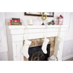 White Mantle Garland And Stocking Holder (3-Pack) 9 White Mantle Garland And Stocking Holder (3-Pack) -Northlight Shop village lighting company stocking holders v 20530 wht rs3 1f 1000