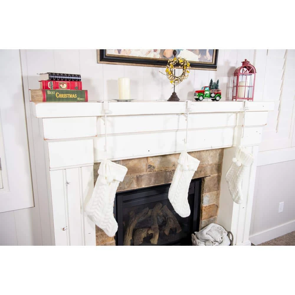 White Mantle Garland And Stocking Holder (3-Pack) 4 White Mantle Garland And Stocking Holder (3-Pack) - Image 4