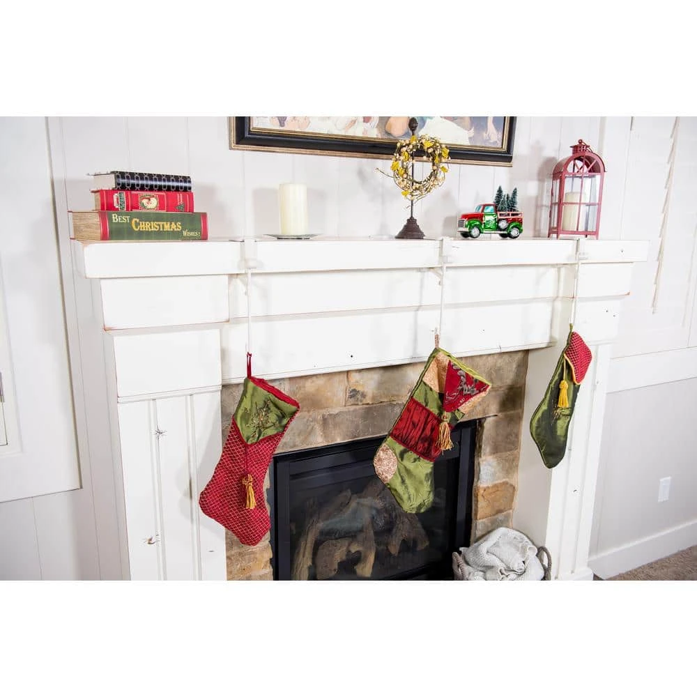 White Mantle Garland And Stocking Holder (3-Pack) 5 White Mantle Garland And Stocking Holder (3-Pack) - Image 5